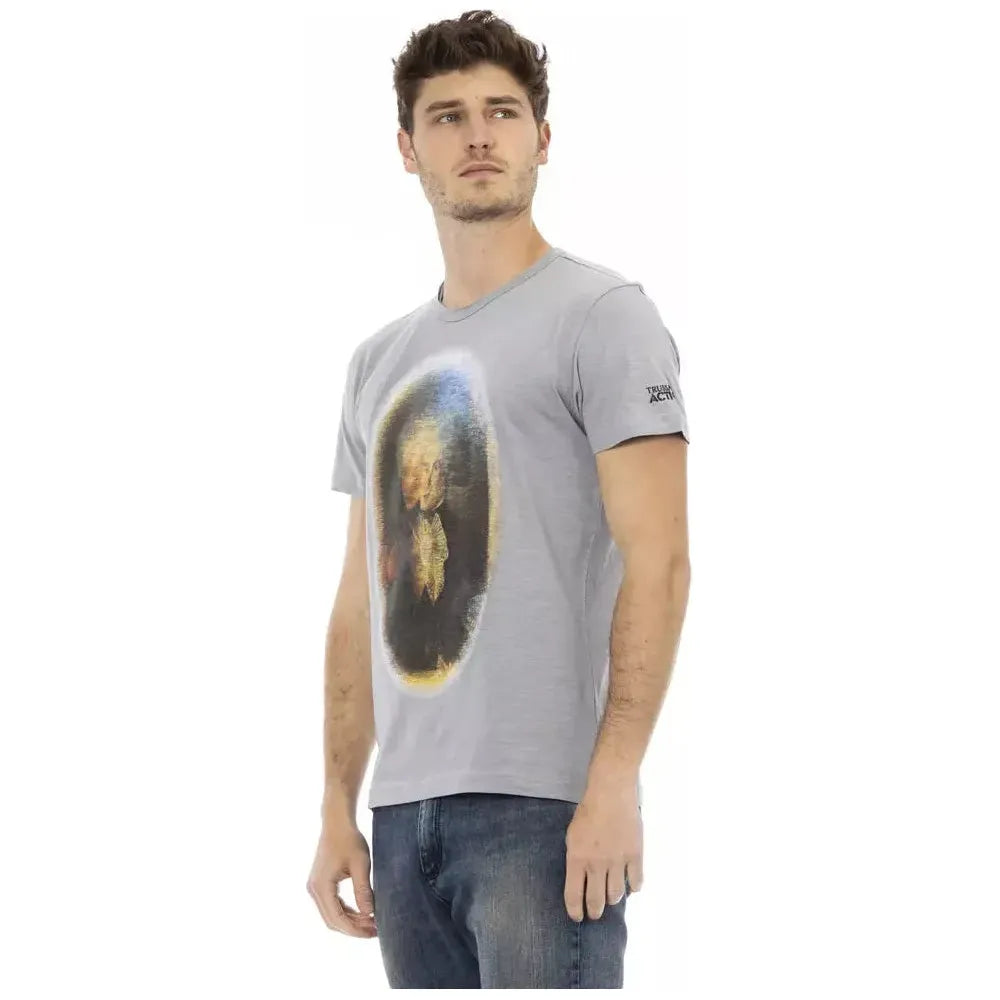 Trussardi Action Gray Cotton T-Shirt