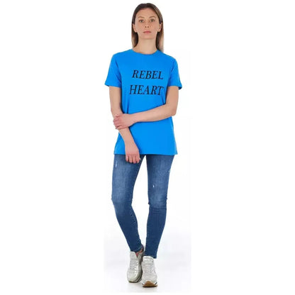 Frankie Morello Light Blue Cotton Women Top