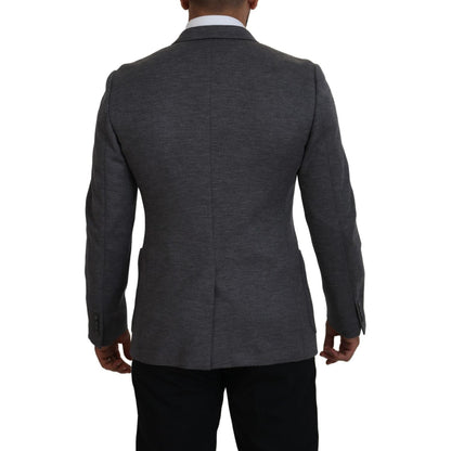 Dolce & Gabbana Gray Wool Stretch Slim Fit Jacket Blazer