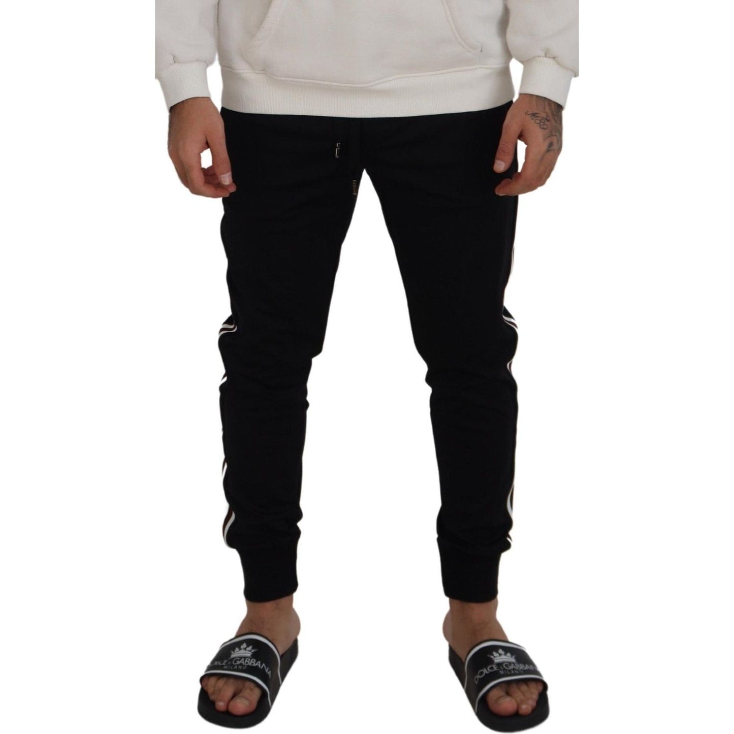 Dolce & Gabbana Black DG Print Mens Jogger Pants