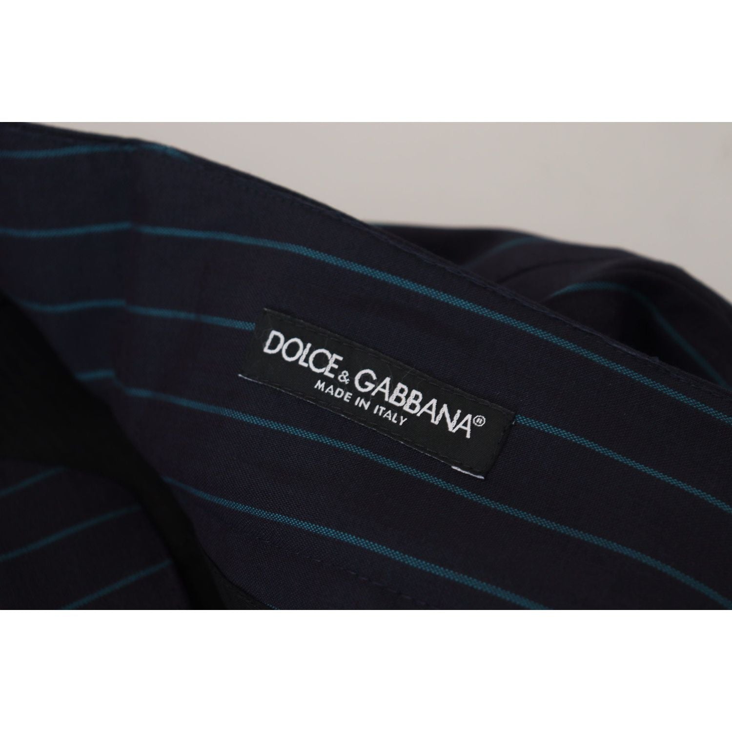 Dolce & Gabbana Blue Striped Men Formal Pants