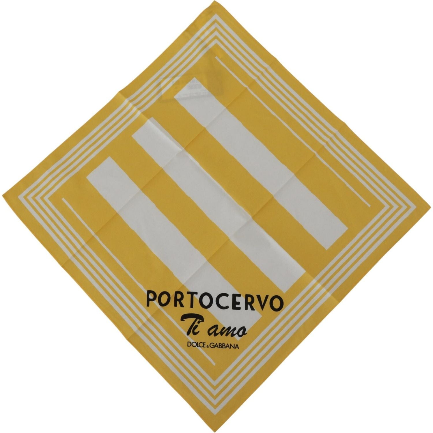 وشاح مربع أنيق من القطن باللون الأصفر من دولتشي آند غابانا