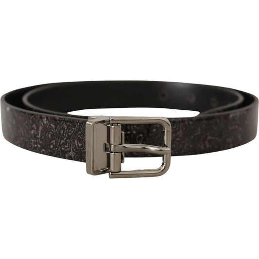 Dolce & Gabbana Black Goccia Glitter Patent Leather Buckle Vernice Belt