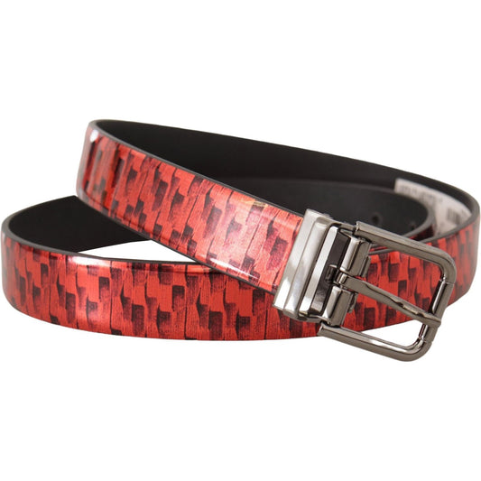 Dolce & Gabbana Elegant Red Leather Belt with Silver Buckle Dolce & Gabbana Sienna