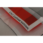 Costume National Gray Red Shawl Foulard Wrap Scarf MS6533