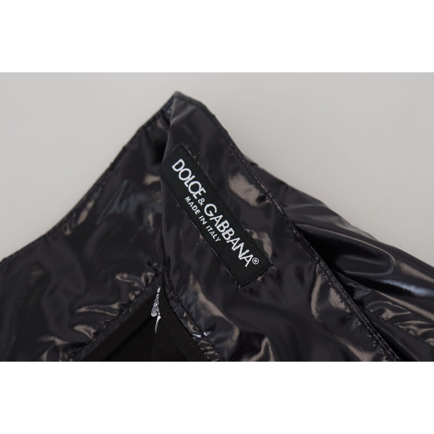 Dolce & Gabbana Black Shining Nylon Skinny Men Pants