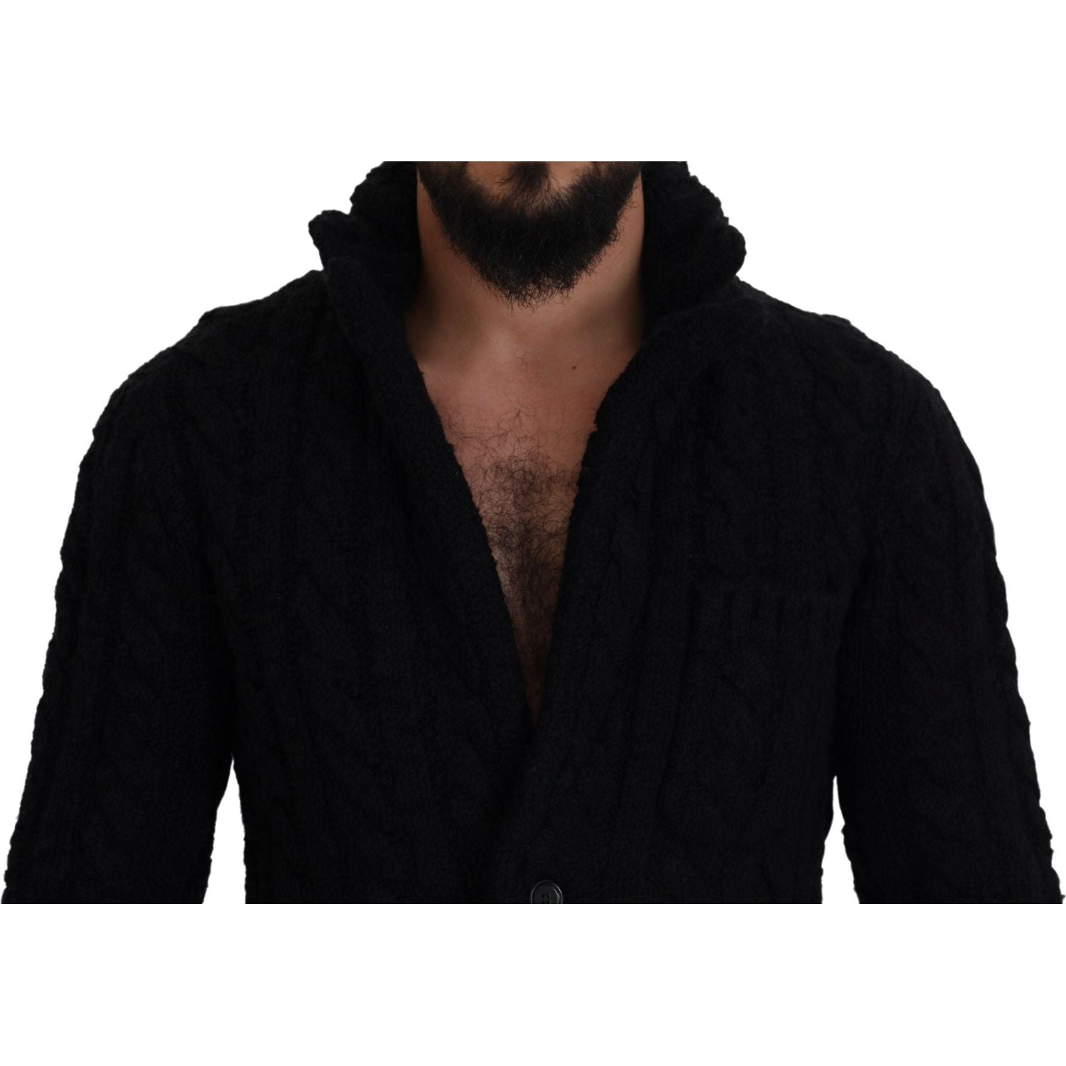 كارديجان دولتشي آند غابانا الأنيق المصنوع من مزيج الصوف والكشمير باللون الأسود