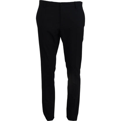 Dolce & Gabbana Blue Wool Stretch Dress Formal Slim Fit Pant