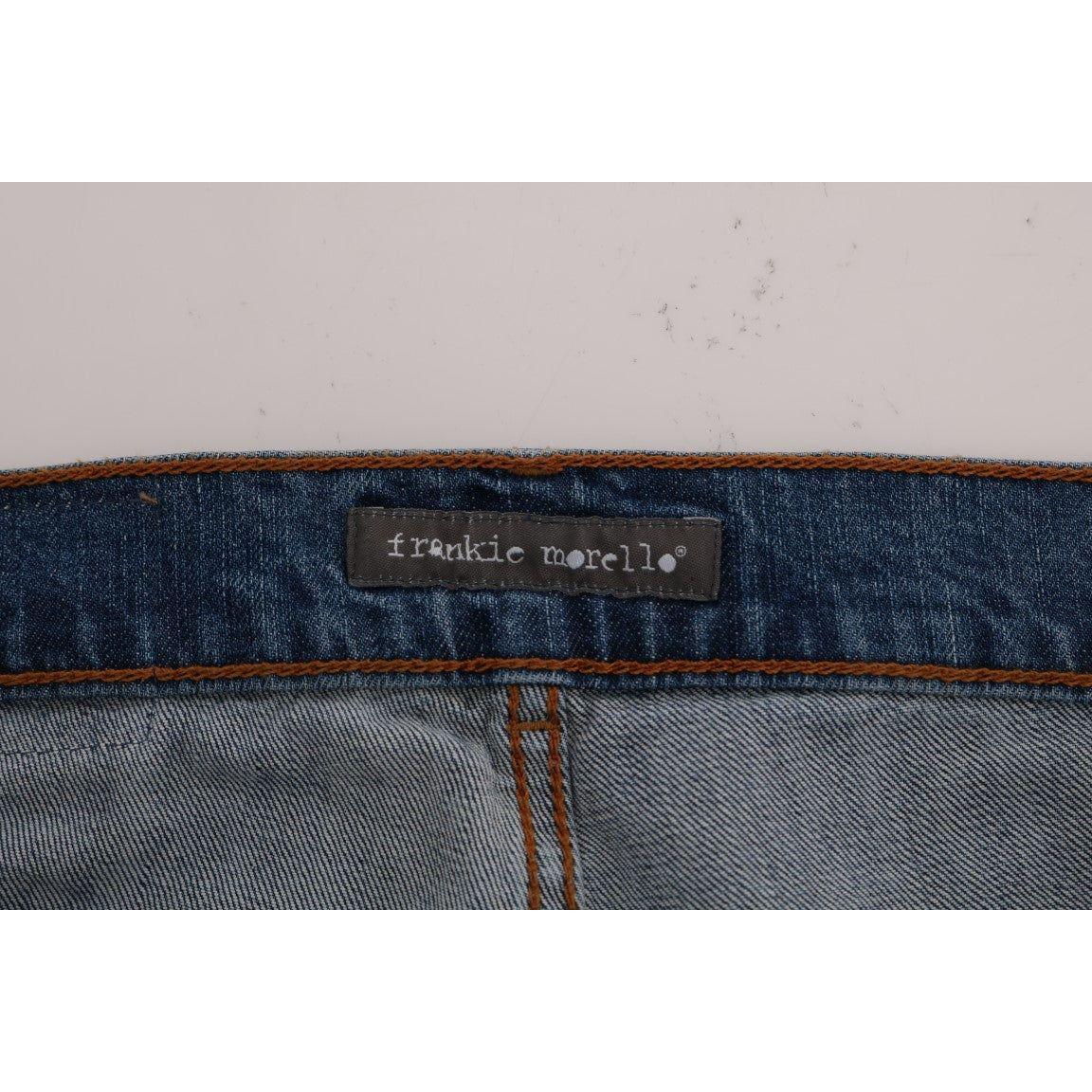 بنطلون جينز أزرق ضيق من Frankie Morello Svelte Italian Denim