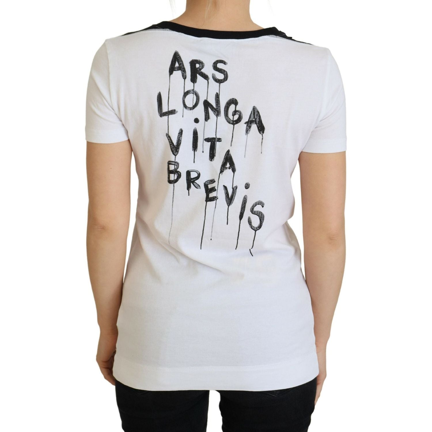 تي شيرت Dolce &amp; Gabbana Chic Monochrome 'Here and Now' من القطن