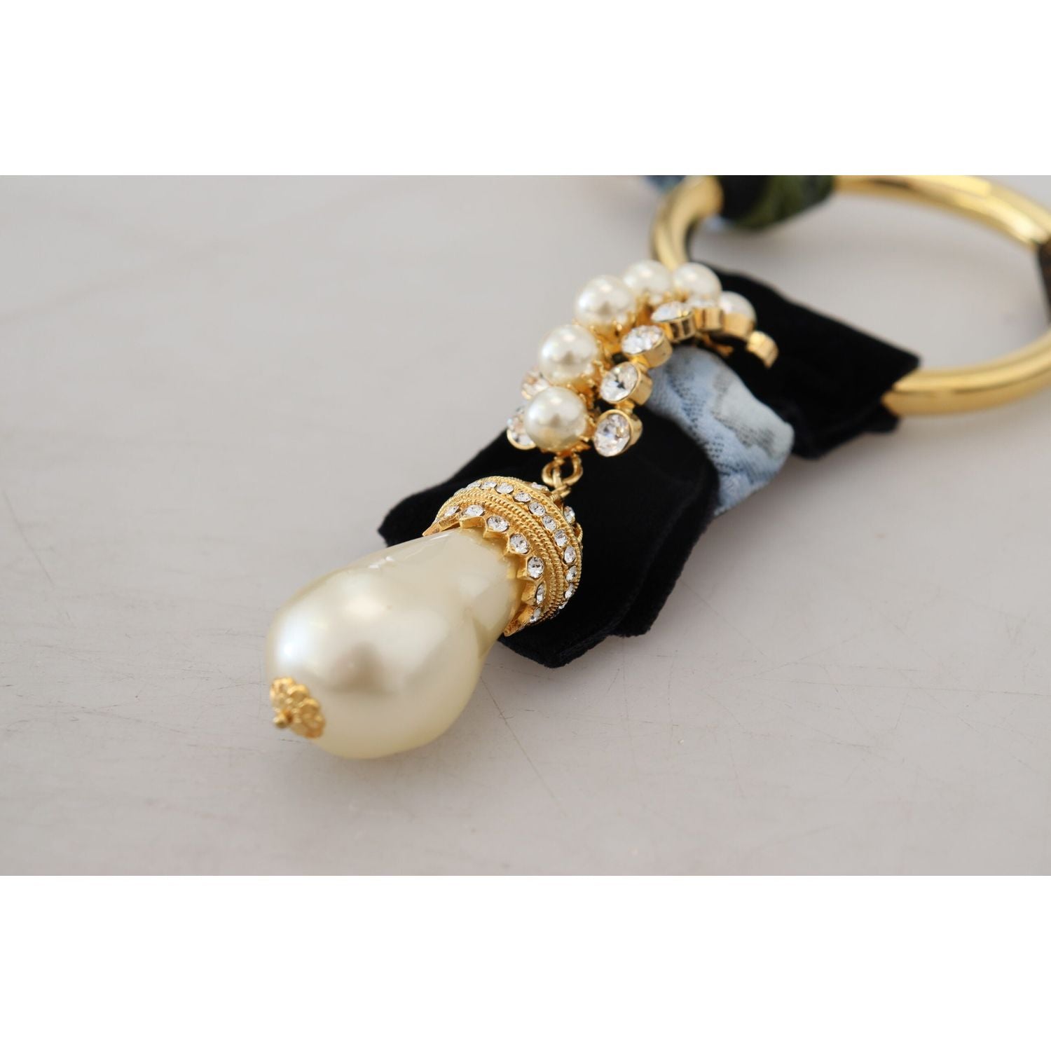 Dolce & Gabbana Gold Brass Sicily Crystal Robe Statement Necklace