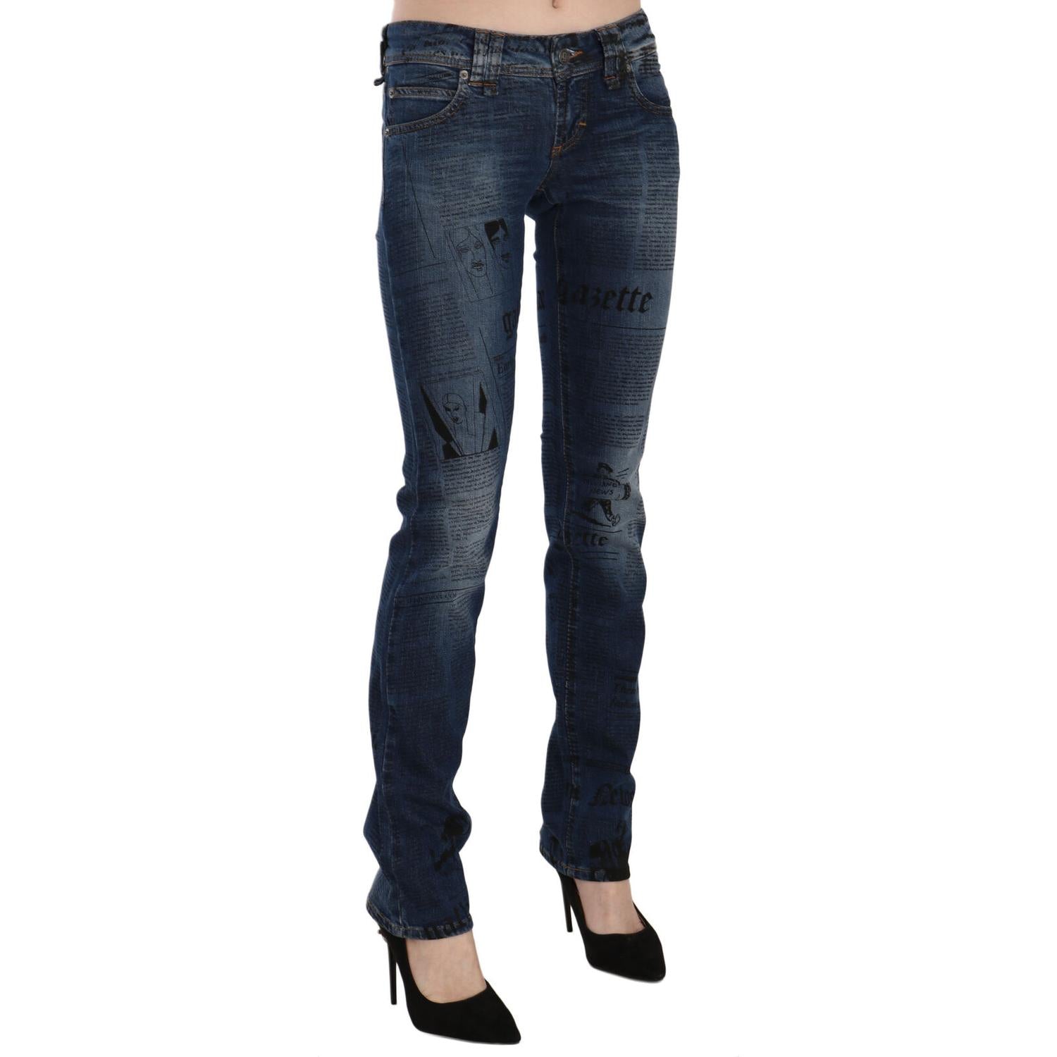 بنطلون جينز ضيق من John Galliano Chic Blue Gazette