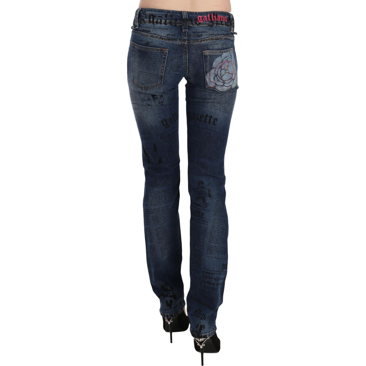 بنطلون جينز ضيق من John Galliano Chic Blue Gazette