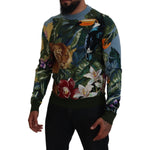 Dolce & Gabbana Multicolor Jungle Wool Pullover Logo Sweater TSH83952-50