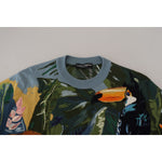 Dolce & Gabbana Multicolor Jungle Wool Pullover Logo Sweater TSH83952-50