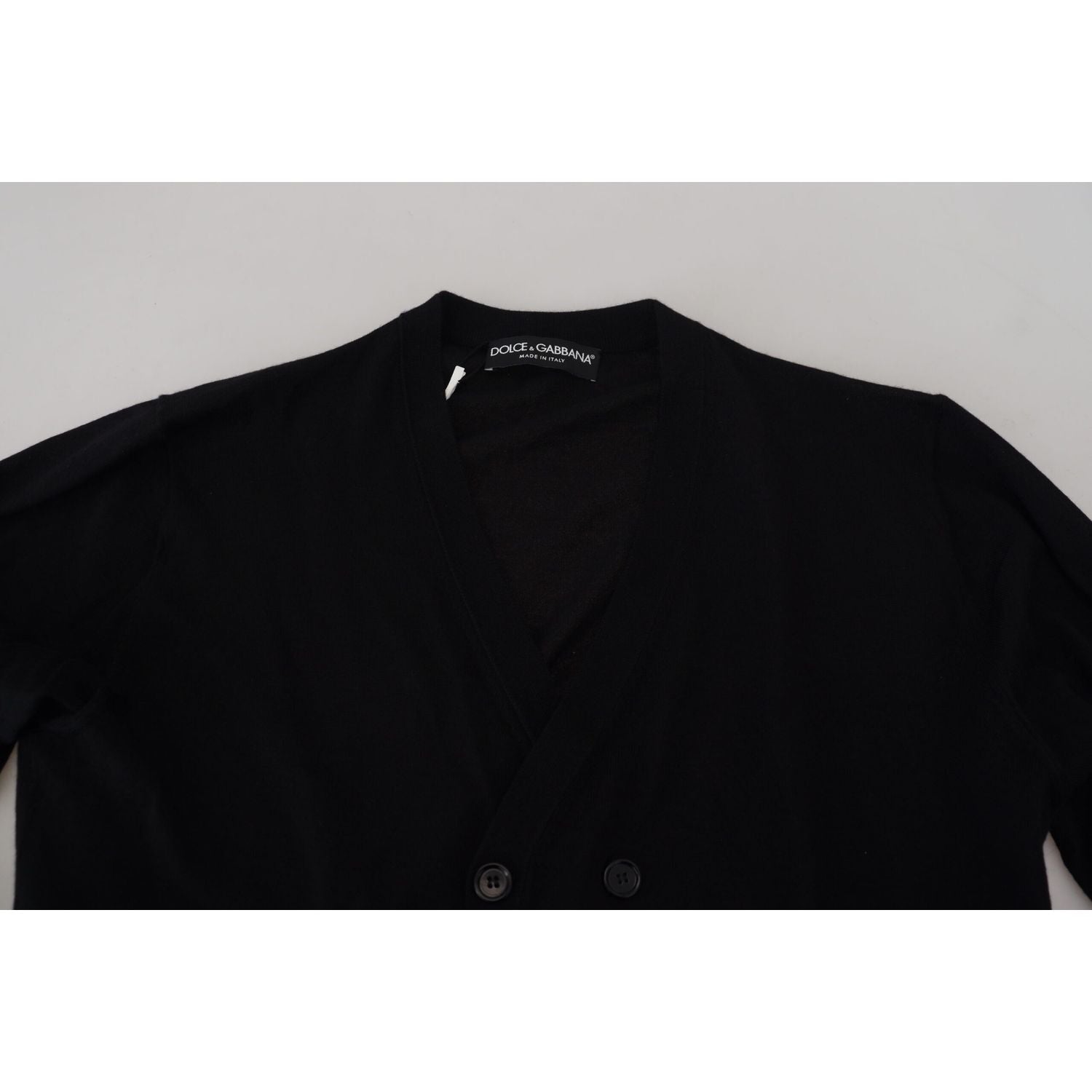 Dolce & Gabbana Black Cashmere Button Down Cardigan Sweater