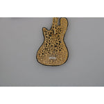 Dolce & Gabbana Gold Brass Beaded Guitar Pin Accessory Brooch SMY2041