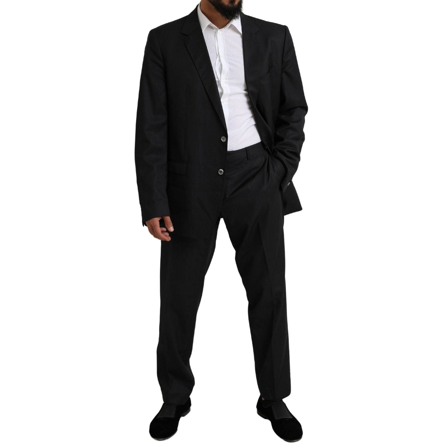 بدلة مارتيني أنيقة من الصوف الأسود من دولتشي آند غابانا