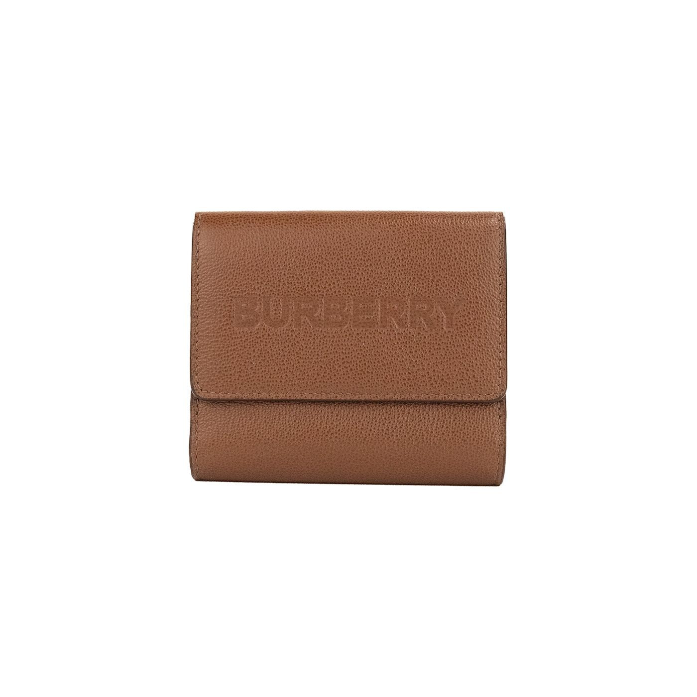 محفظة Burberry Luna المصنوعة من الجلد البني المحبب الصغيرة للعملات المعدنية