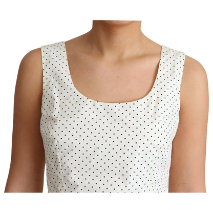 Dolce & Gabbana White Polka Dotted Cotton A-Line Dress