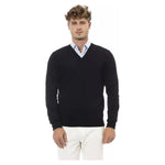 Alpha Studio Black Wool Men Sweater AL-23458-IT52 | XL
