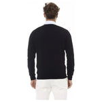 Alpha Studio Black Wool Men Sweater AL-23458-IT52 | XL