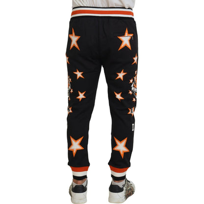 Dolce & Gabbana Black Orange Star Trousers Sport Pants