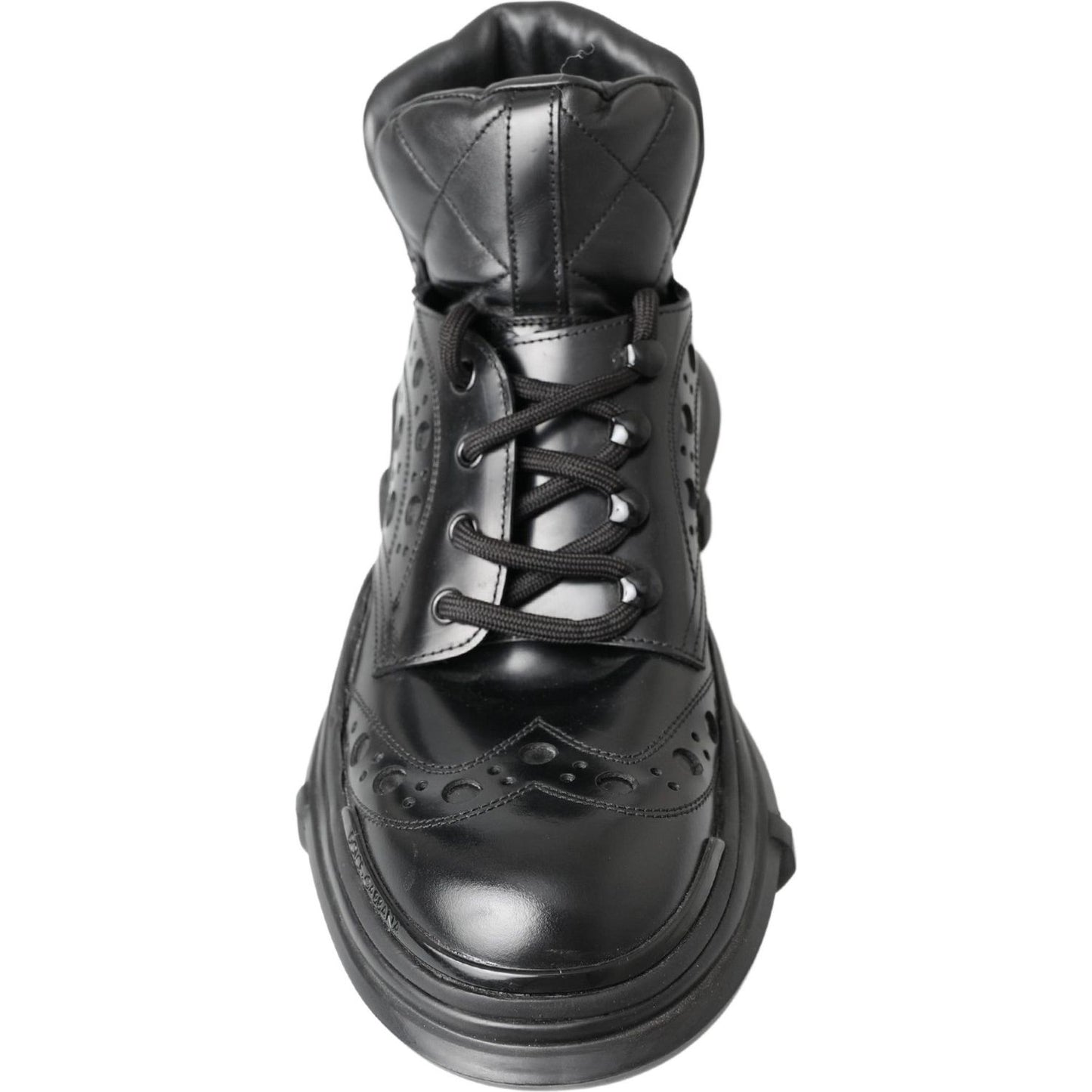 Dolce & Gabbana Black Leather Ankle Casual Boots MV5038-39