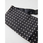 Dolce & Gabbana Black Silk Polka Waist Tuxedo Belt Cummerbund BEL9003-52
