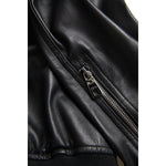 Dolce & Gabbana Black Leather Full Zip Bomber Men Jacket JKT3710-46