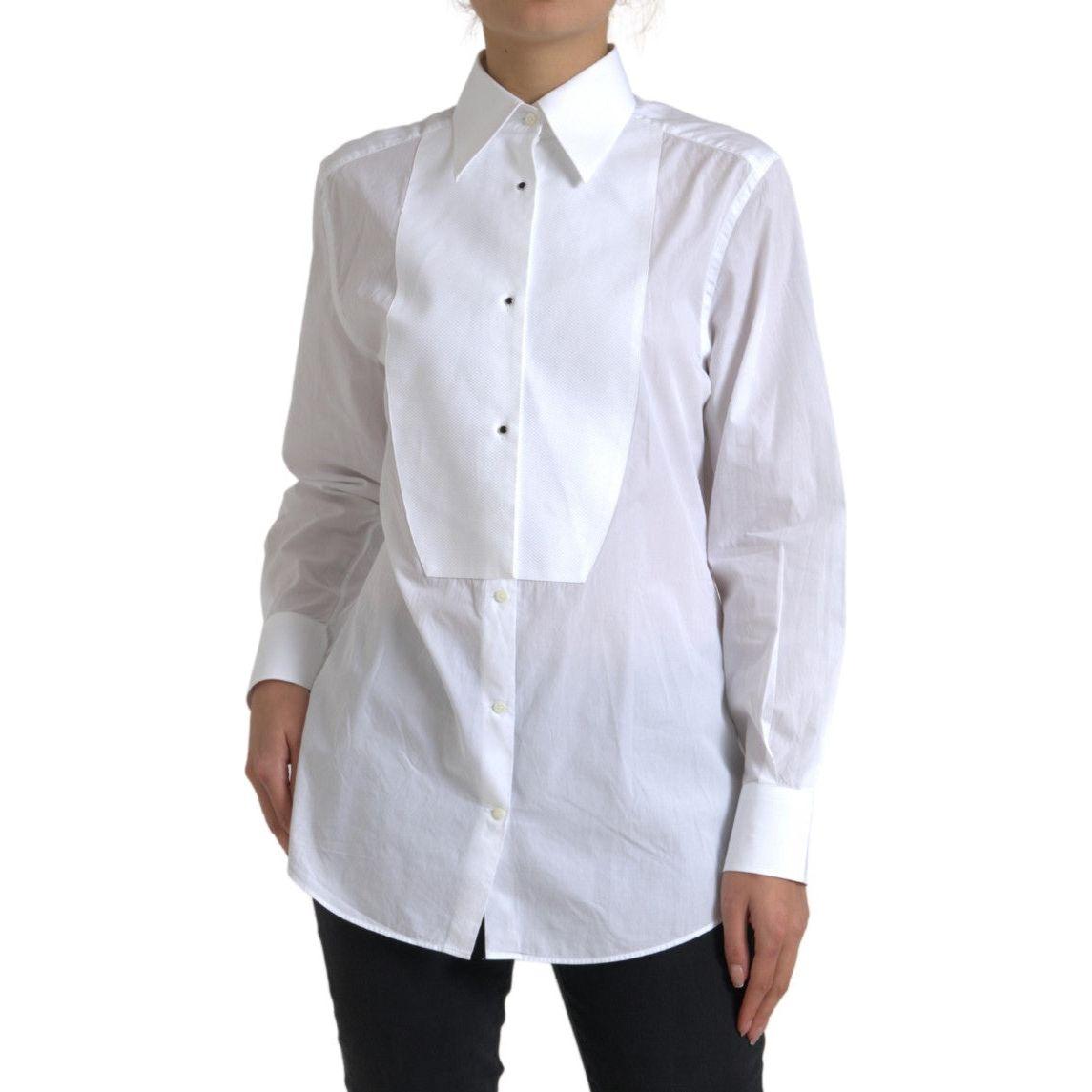 Dolce & Gabbana Cotton Collared Long Sleeves Shirt White