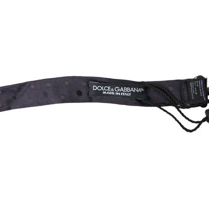 Dolce & Gabbana Blue Polka Dot Silk Adjustable Neck Men Papillon Bow Tie