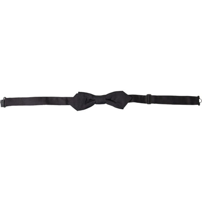 Dolce & Gabbana Black Silk Adjustable Neck Men Papillon Bow Tie