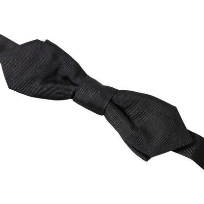 Dolce & Gabbana Black Silk Adjustable Neck Men Papillon Bow Tie