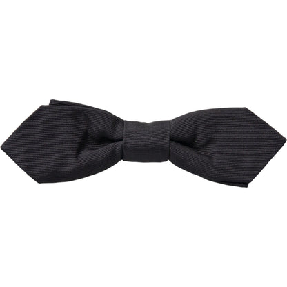 Dolce & Gabbana Black Silk Adjustable Neck Men Papillon Bow Tie