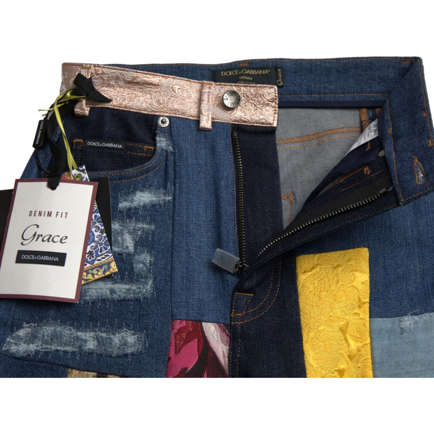 بنطلون جينز ضيق من Dolce &amp; Gabbana Vibrant Patchwork