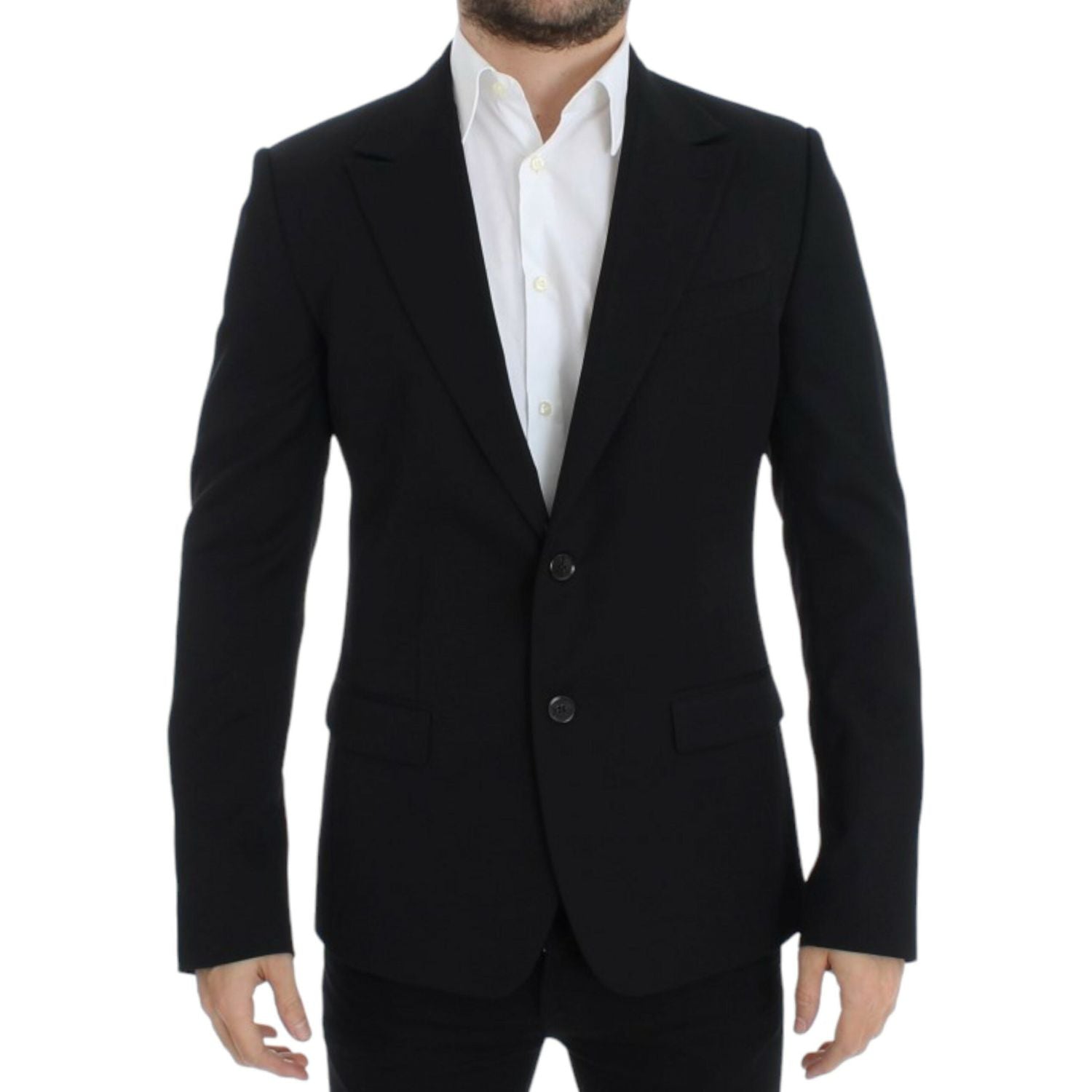 سترة صوفية أنيقة بقصّة Slim Fit باللون الأسود من Dolce &amp; Gabbana