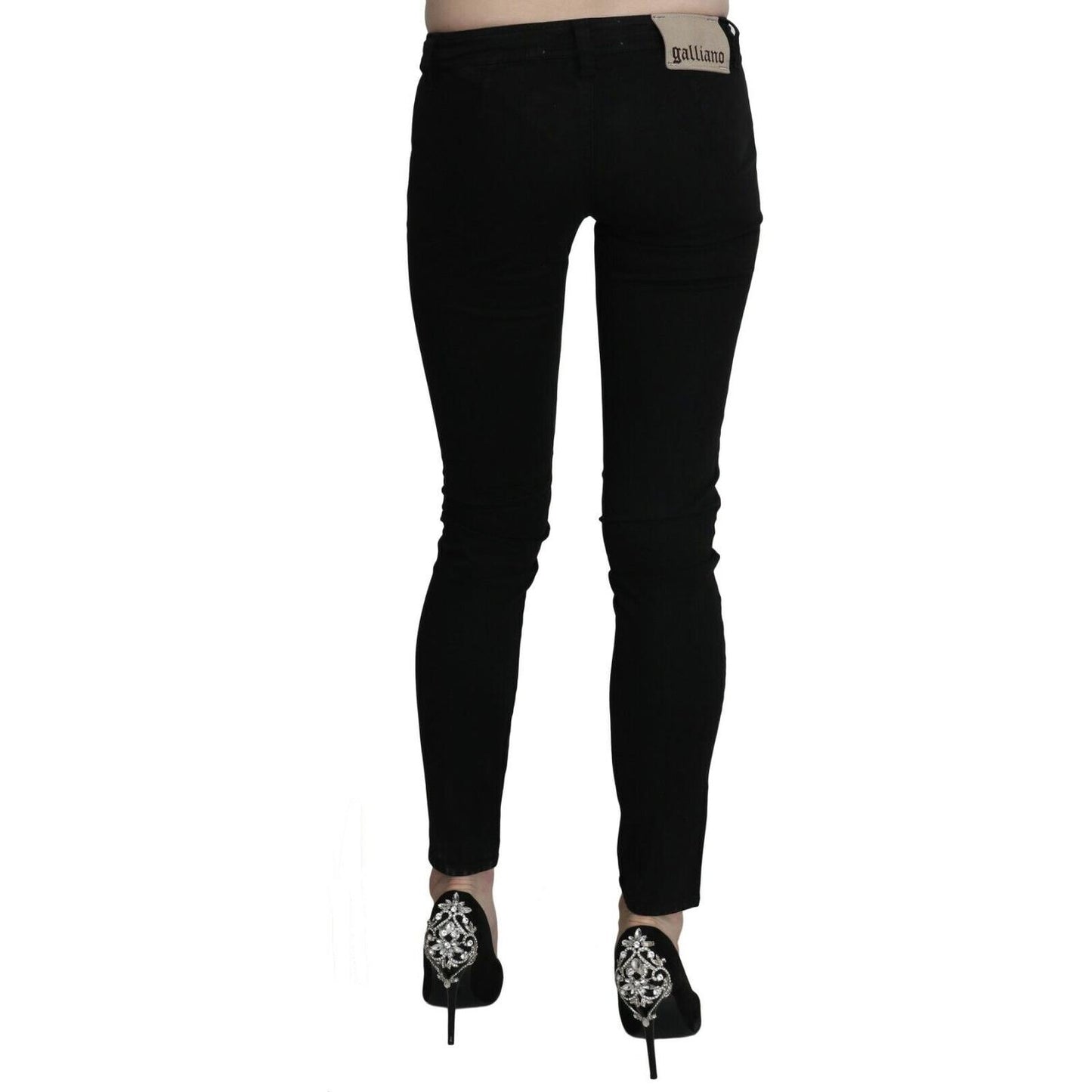 Dolce & Gabbana Black Low Waist Zipper Cropped Skinny Denim Pants PAN70463-26