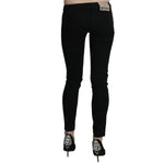 Dolce & Gabbana Black Low Waist Zipper Cropped Skinny Denim Pants PAN70463-26