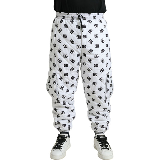 Dolce & Gabbana White Logo DG Print Men Jogger Sweatpants Pants