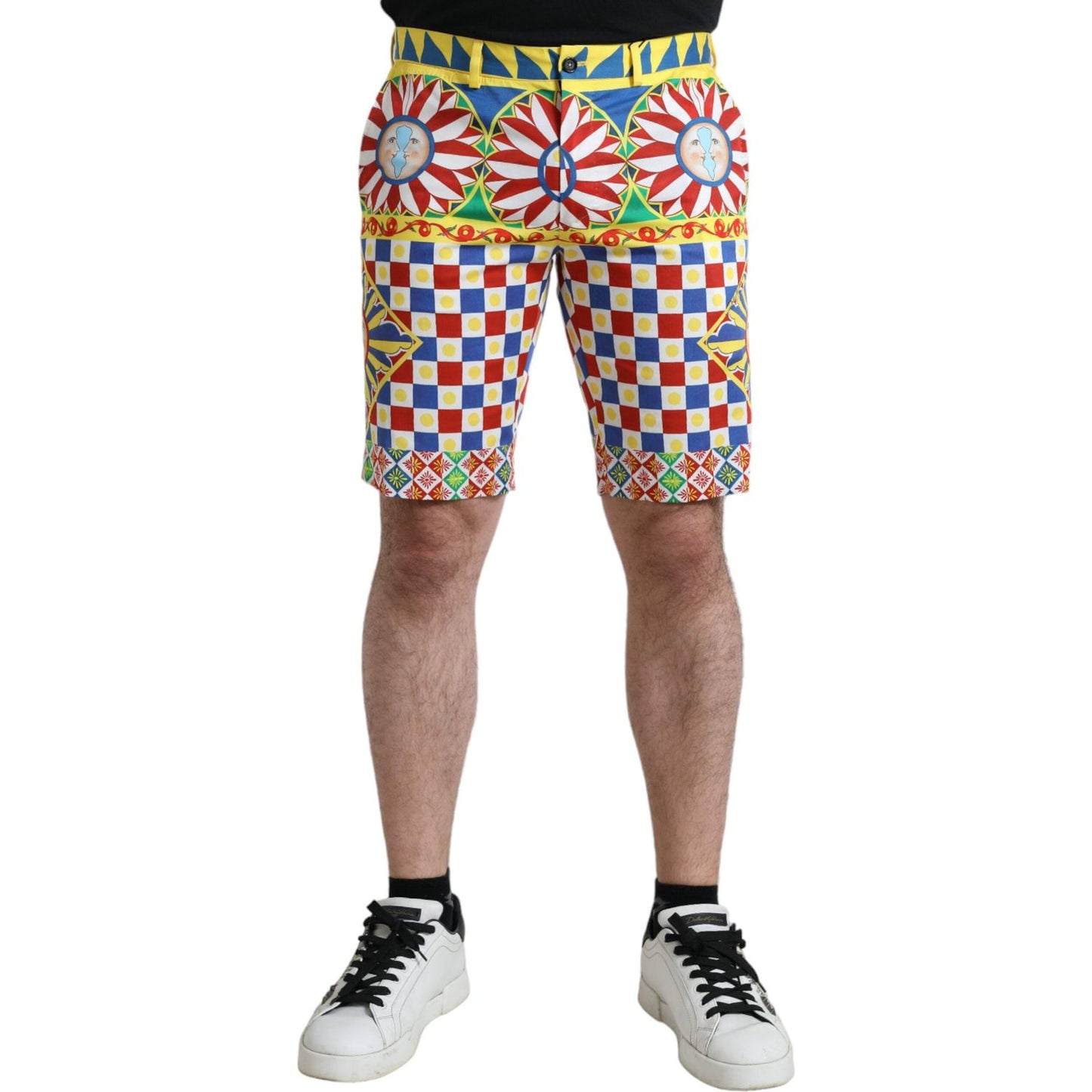 Dolce & Gabbana Multicolor Carretto Print Men Bermuda Shorts PAN74871-44