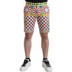 Dolce & Gabbana Multicolor Carretto Print Men Bermuda Shorts PAN74871-44