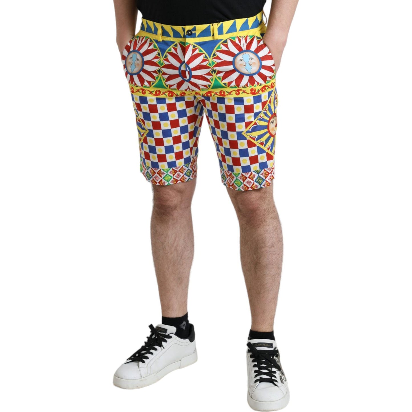 Dolce & Gabbana Multicolor Carretto Print Men Bermuda Shorts PAN74871-44