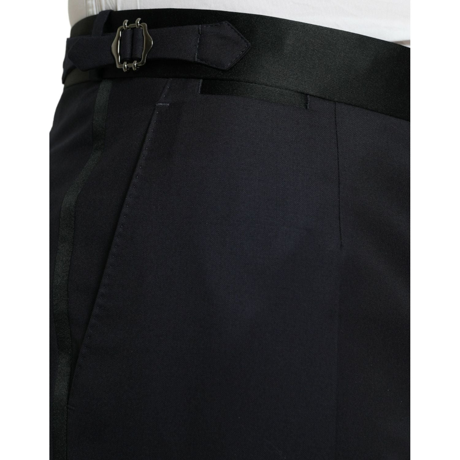 Dolce & Gabbana Blue Wool Cropped Tapered Pants