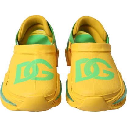 Dolce & Gabbana Yellow Green Rubber Clogs Men Slippers Men Shoes