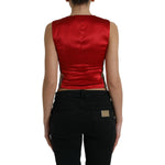 Dolce & Gabbana Multicolor Jacquard Button Waistcoat Vest Top TSH84289-40