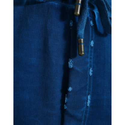 Dolce & Gabbana Blue Logo Cotton Jogger Sweatpants Pants