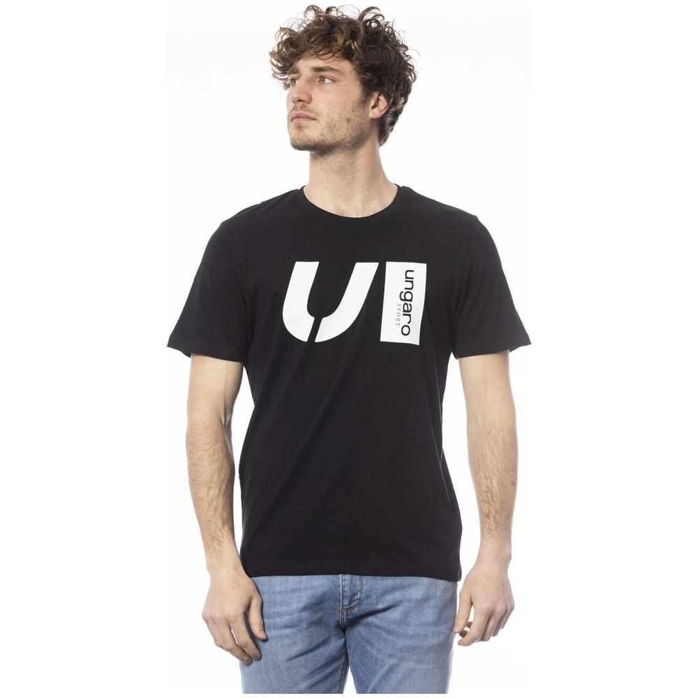 تي شيرت رجالي من القطن باللون الأسود من Ungaro Sport
