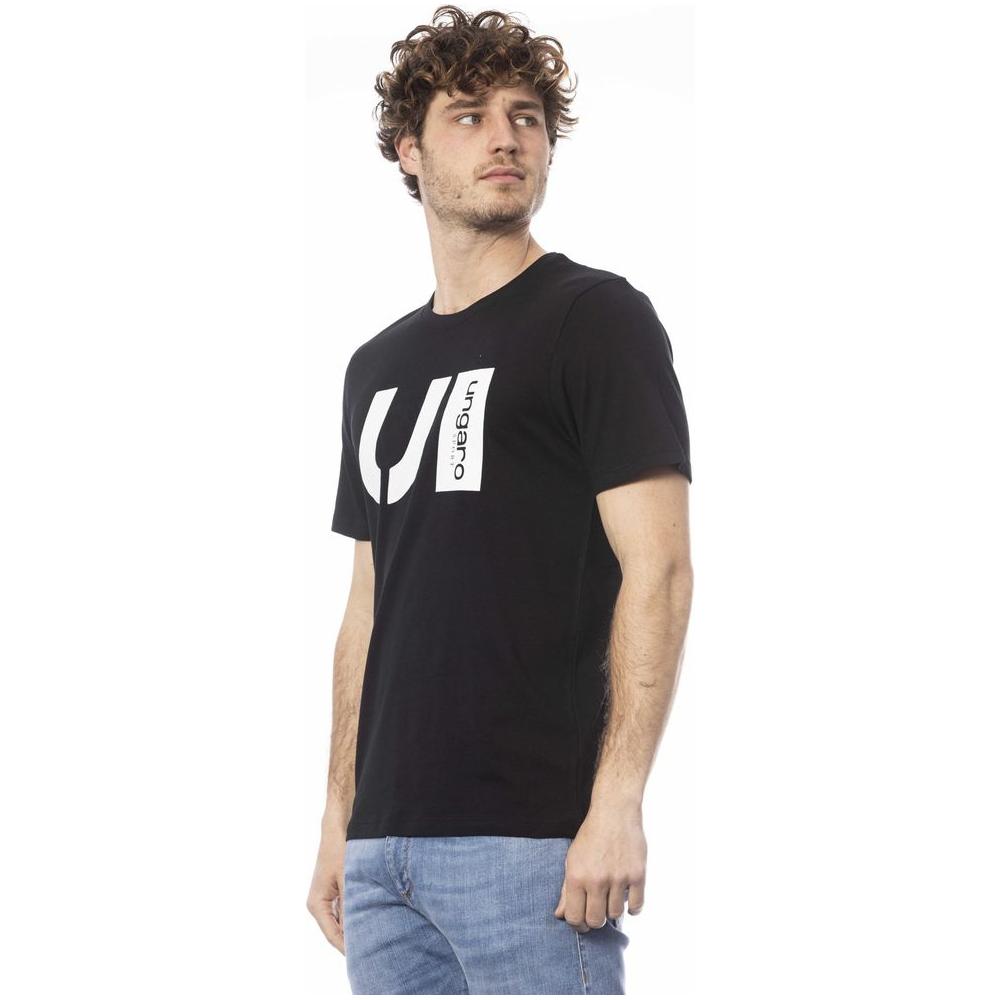 تي شيرت رجالي من القطن باللون الأسود من Ungaro Sport