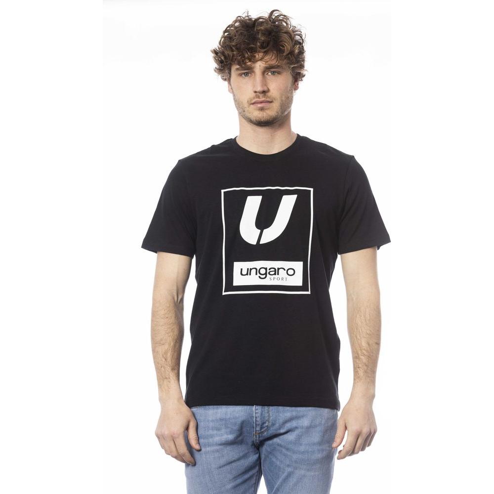 تي شيرت رجالي من القطن باللون الأسود من Ungaro Sport